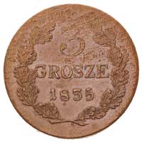 3 grosze 1835, Wiedeń, Plage 297, moneta traktowana jako próba, w rzeczywistości o kilka lat późni..