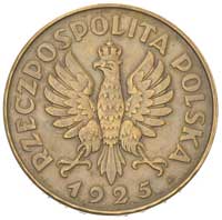 5 złotych 1925, Konstytucja, odmiana 81 perełek, Parchimowicz P-139 a, wybito 100 sztuk, tombak, 2..