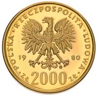 2000 złotych 1980, Lake Placid, Skoczek, Parchimowicz 346, złoto, 8.03 g