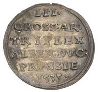 trojak 1535, Królewiec, na awersie PRVSSIE, Bahr. 1154, Neumann 42, patyna