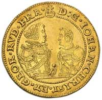 czterodukatówka 1610, Złoty Stok, Aw: Dwa popiersie, napis wokoło D G IOHAN CHRIST ET GEOR RVD FRA..
