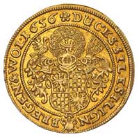 dukat 1656, Brzeg, F.u.S. 1746, Fr. 3200, złoto, 3.46 g, ładnie zachowany egzemplarz, patyna