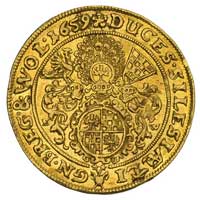 dukat 1659, Brzeg, F.u.S. 1776, Fr. 3200, złoto, 3.45 g, patyna