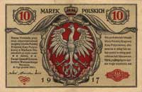 10 marek polskich 9.12.1916, \Generał, \"biletów, Miłczak 13,"I-/II+,1
