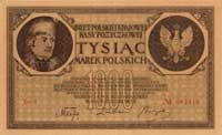 1.000 marek polskich 17.05.1919, seria A, fałszerstwo z epoki na szkodę emitenta, Miłczak 22b, dru..