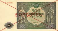 500 złotych 15.01.1946, seria Dz, SPECIMEN, Miłczak 121b