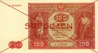100 złotych 15.05.1946, seria A, SPECIMEN, Miłcz
