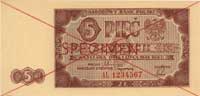 5 złotych 1.07.1948, Seria AL 1234567, SPECIMEN,