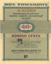 1 cent seria BI, 5 centów seria Ca, 10 centów seria Db, 50 centów seria Bc, 1.01.1960, Miłczak B1a..