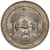 medal zaślubinowy autorstwa Sebastiana Dadlera 1636 r., Aw: Mężczyzna z łopatą i kobieta z kądziel..