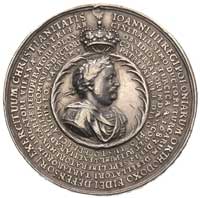 Jan III Sobieski- koalicja antyturecka- medal autorstwa Jana Höhna jun. 1684 r., Aw: Popiersie kró..