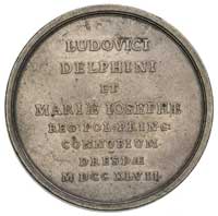 zaślubiny Marii Józefy córki Augusta III z Ludwikiem delfinem Francji- medal autorstwa Ch. Wermuth..