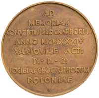 Kongres Geograficzny w Warszawie- medal autorstwa Hanny Nałkowskiej-Bickowej 1934 r., Aw: Popiersi..
