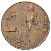 pierwsza rocznica niepodległości Litwy- medal autorstwa Alberta L. van der Berghena 1919 r, Aw: Po..
