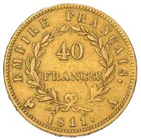 40 franków 1811/A, Paryż, Fr. 505, złoto, 12.82 