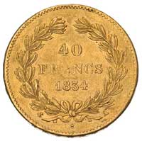 40 franków 1834/A, Paryż, Fr. 557, złoto, 12.89 g