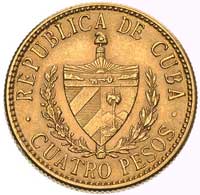 4 pesos 1915, Filadelfia, Fr. 5, złoto, 6.68 g, ładne i rzadkie, wybito 6300 sztuk