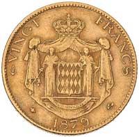 Karol III 1856-1889, 20 franków 1879/A, Paryż, Fr. 12, złoto, 6.43 g