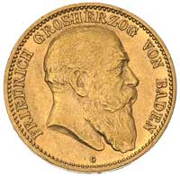 Fryderyk III 1907-1918, 10 marek 1907/G, Karlsruhe, J. 190, Fr. 3758, złoto, 3.96 g