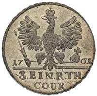 1/3 talara 1761, Królewiec, Bitkin 670 (R1), Schr. 1846, bardzo rzadka i pięknie zachowana moneta