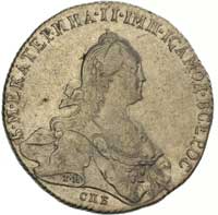 rubel 1773, Petersburg, Aw: Popiersie i napis, Rw: Orzeł, litery i napis, Bitkin 216