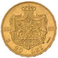 20 lei 1883/B, Bukareszt, Fr. 3, złoto, 6.42 g