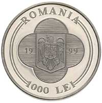 zestaw monet z Janem Pawłem II, 1999 rok: 1.000 lei średnica 35 mm, srebro, mosiądz i aluminium (3..