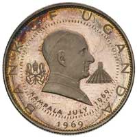 komplet monet z 1969 roku, 4 monety złote:1000 szylingów -137.27 g, 500 szylingów -69.14 g, 100 sz..