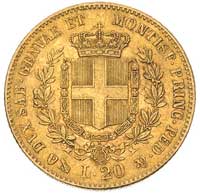 Wiktor Emanuel II 1849-1861, 20 lirów 1860, Genua, Fr. 1147, złoto, 6.44 g