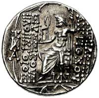 SYRIA-Antioch X Eusebes Filopator 94-83 pne, tetradrachma, Aw: Głowa w diademie w prawo, Rw: Zeus ..