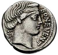 L. Scribonius Libo ok. 62 pne, denar, Aw: Głowa 