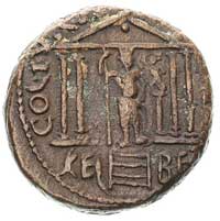 FENICJA-Berytus, Karakala 198-217, AE-24, Aw: Popiersie w prawo i napis, Rw: Świątynia z posągiem ..