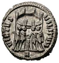 Konstancjusz I 293-306, argenteus- Rzym, Aw: Popiersie w prawo i napis, Rw: Czterej władcy przed b..