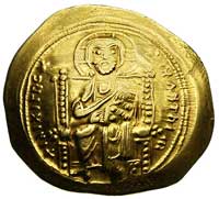 Konstantyn X 1059-1067, histamenon nomisma, Konstantynopol, Aw: Chrystus w aureoli na tronie na wp..