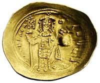 Konstantyn X 1059-1067, histamenon nomisma, Konstantynopol, Aw: Chrystus w aureoli na tronie na wp..