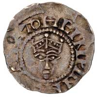 Dolna Lotaryngia- Tiel, Henryk II 1002-1024, denar, Aw: Ukoronowana głowa na wprost i napis HEINRI..