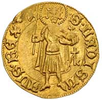 Zygmunt 1387-1437 goldgulden przed 1427 r, Aw: Tarcza herbowa i napis SIGISMVND D G R VNGARIE, Rw:..