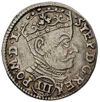 trojak 1580, Wilno, odmiana z III w owalnej tarczy pod popiersiem króla, Ivanauskas 759:121
