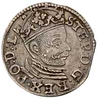 trojak 1583, Ryga, odmiana z mniejszą głową król