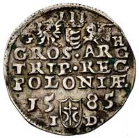trojak 1585, Olkusz, odmiana z literami G-H obok