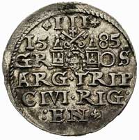 trojak 1585, Ryga, krzyżyki po bokach III, Krugg