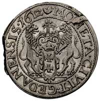 ort 1612, Gdańsk, popiersie króla z długą szyją, kropka za łapą niedźwiedzia, wada bicia mimo to ł..