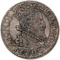 szóstak 1599, Malbork, rzadka odmiana z dużą głową króla, ciemna patyna