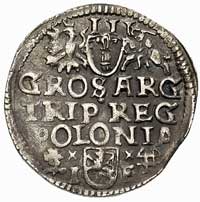 trojak 1595, Wschowa, końcówka daty na awersie, patyna