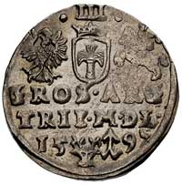 trojak 1597, Wilno, odmiana z herbem Chalecki i głową wołową, Ivanauskas 1070:214