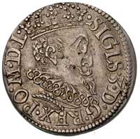 trojak 1619, Ryga, odmiana z małą głową króla, Kruggel 1.20, T. 3, moneta niecentrycznie wybita, a..