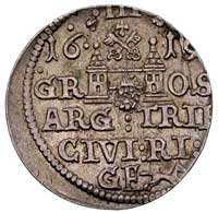 trojak 1619, Ryga, odmiana z małą głową króla, Kruggel 1.20, T. 3, moneta niecentrycznie wybita, a..