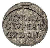 szeląg 1688, Gdańsk, rzadka moneta mocno niedoceniona w katalogach, ciemna patyna