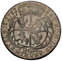 dwuzłotówka (8 groszy) 1753, \efraimek, odmiana z dużym napisem 8 GR i bez liter E-C