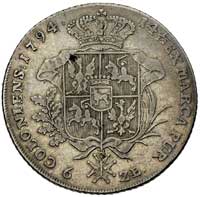 talar 1794, Warszawa, Plage 373, Dav. 1623, moneta wybita uszkodzonym stemplem